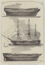 Modelos de barcos en la Galería Naval del Museo de South Kensington